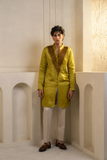 "GOLD MOSS KURTA IVORY TROUSERS"