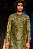 Dry Heena Green Printed Kurta With Churidar