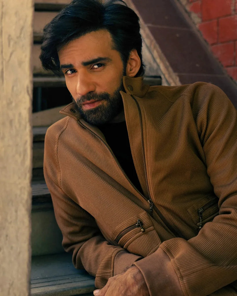 AVINASH TIWARI IN BROWN KNIT JACKET AND BROWN KNIT TROUSER