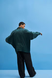 GREEN CRANE-COLLARED SHIRT