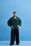 GREEN CRANE-COLLARED SHIRT