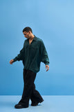 GREEN CRANE-COLLARED SHIRT