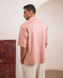 PINK RAW SUEDE SHIRT