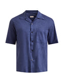 BLUE RAW SUEDE SHIRT