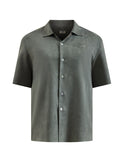GREEN RAW SUEDE SHIRT