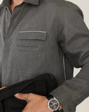CONCRETE LINEN UTILITY SHIRT