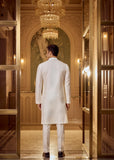 White embroidered kurta pant set