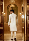 White embroidered kurta pant set