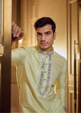 Green embroidered kurta pant set