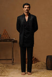 VED BLACK JODHPURI SET WITH V NECK KURTA