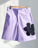Appliqué Poplin Shorts - Lavendar