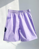 Appliqué Poplin Shorts - Lavendar