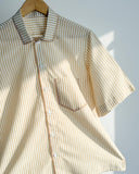 Relaxed Striped Cotton Shirt - Beige