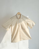 Relaxed Striped Cotton Shirt - Beige
