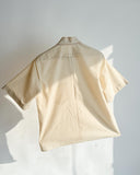 Relaxed Striped Cotton Shirt - Beige
