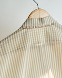 Relaxed Striped Cotton Shirt - Beige