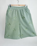 Embroidered Shorts- Sage