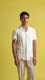 Moss Panel Shirt white