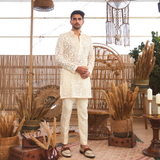 IVORY ORGANZA KURTA SET