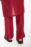 BURGUNDY EMBROIDERED KURTA SET
