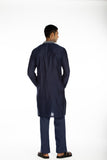 NAVY BLUE EMBROIDERED KURTA SET