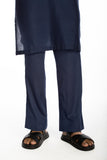 NAVY BLUE EMBROIDERED KURTA SET