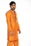 ORANGE EMBROIDERED KURTA SET