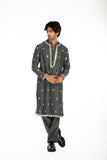 GREY EMBROIDRED KURTA SET