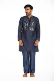 COPPER BLUE EMBROIDERED KURTA SET