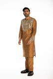BROWN EMBROIDRED KURTA SET