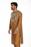 BROWN EMBROIDRED KURTA SET
