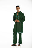 GREEN EMBROIDERED KURTA SET