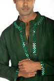 GREEN EMBROIDERED KURTA SET