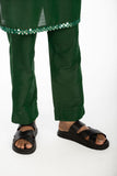 GREEN EMBROIDERED KURTA SET