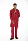 MAROON EMBROIDERED KURTA SET