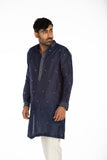 ROYAL BLUE EMBROIDERED KURTA SET