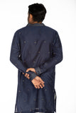 ROYAL BLUE EMBROIDERED KURTA SET