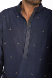 ROYAL BLUE EMBROIDERED KURTA SET