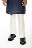 ROYAL BLUE EMBROIDERED KURTA SET