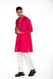 FUSCHIA PINK EMBROIDERED KURTA SET