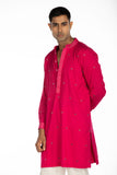 FUSCHIA PINK EMBROIDERED KURTA SET