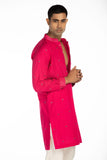 FUSCHIA PINK EMBROIDERED KURTA SET