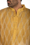 SAND BROWN EMBROIDERED KURTA SET