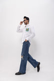 TIGER WALKING - HAND EMBROIDERED DESIGNER SHIRT