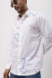 COLORFUL - RIBBON HAND EMBROIDERED DESIGNER SHIRT