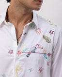 FLAMINGO - HAND EMBROIDERED DESIGNER SHIRT