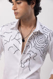 ABSTRACT DOTTED- HAND EMBROIDERED DESIGNER SHIRT