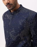 STARRY NIGHT INDOWESTERN LONG ACHKAN AND TROUSER SET