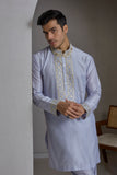 Ice blue embroidered kurta pant set