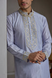 Ice blue embroidered kurta pant set